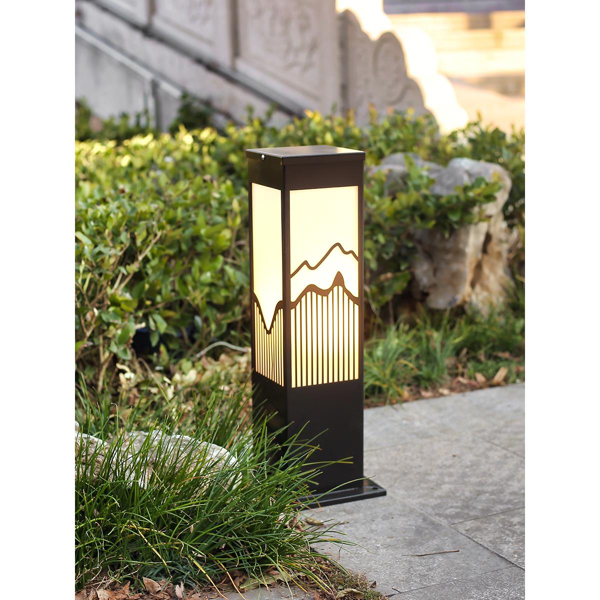 草坪灯太阳能防水超亮中式户外花园别墅室外落地景观复古庭院灯