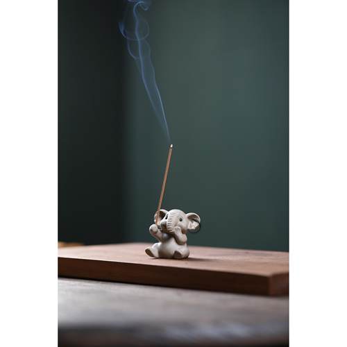 宜兴紫砂茶宠【吉象小象】精品可养大象香插手工招财茶玩小摆件