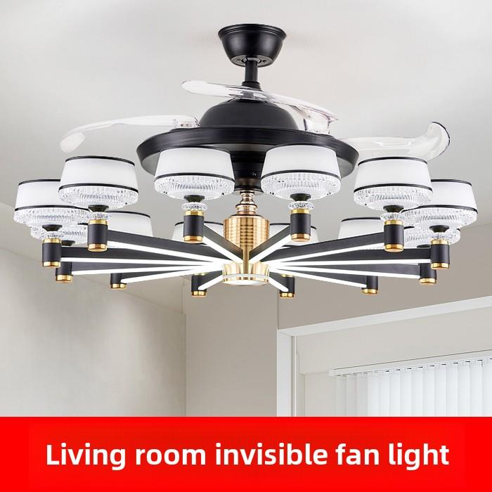 北欧新中式灯轻型豪华隐形扇灯集成客厅吊灯餐厅灯简约吸顶灯扇灯