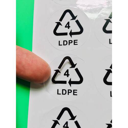 3CM圆形4LDPE环保标贴 回收标签贴 循环不干胶贴纸 480个/30元