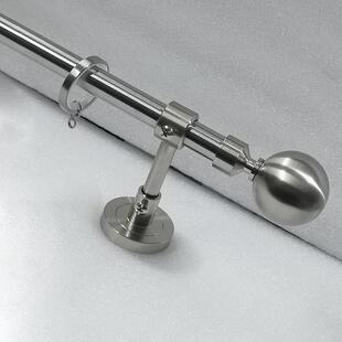 厂家直销欧式简约款罗马杆19挂钩窗帘用不锈钢色重型圆球满额免邮