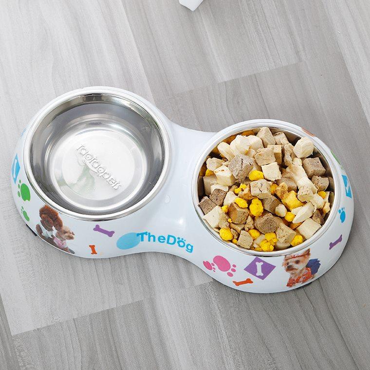 猫碗陶瓷猫食盆双碗保护颈椎猫咪碗水碗中小型犬狗碗泰迪宠物狗盆
