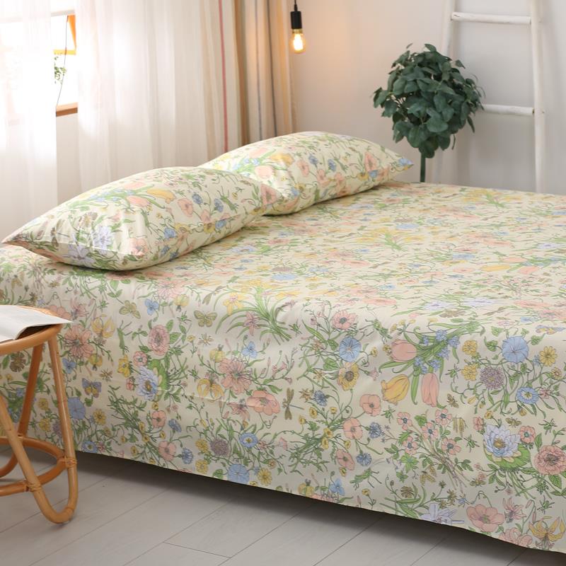 普罗旺斯花园 好看田园风床单单件 纯棉全棉布单人双人床被单ins