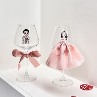 结婚敬酒杯一对婚礼订婚敬荼酒杯送礼品送新娘人新婚礼物闺蜜情侣