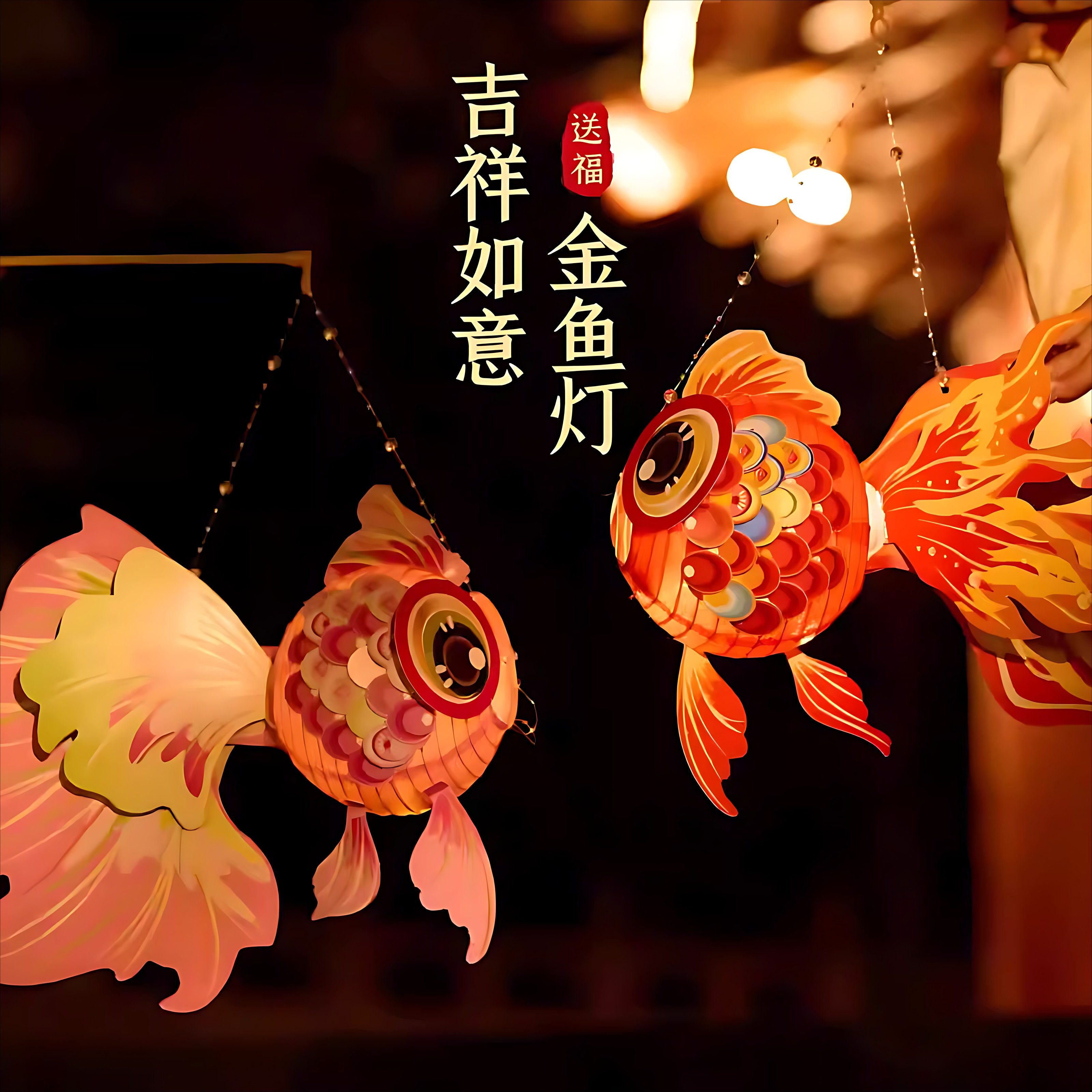 灯笼舞蹈道具新款马年手工diy金鱼儿童手提非遗锦鲤鱼花灯古风拍,节庆用品/礼品,灯笼,淘宝优惠券,粉丝福利购,淘宝优惠卷