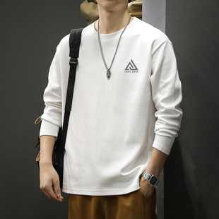内搭上衣服潮牌卫衣男 春秋季 简木迹260克重磅纯棉长袖 T恤男打底衫