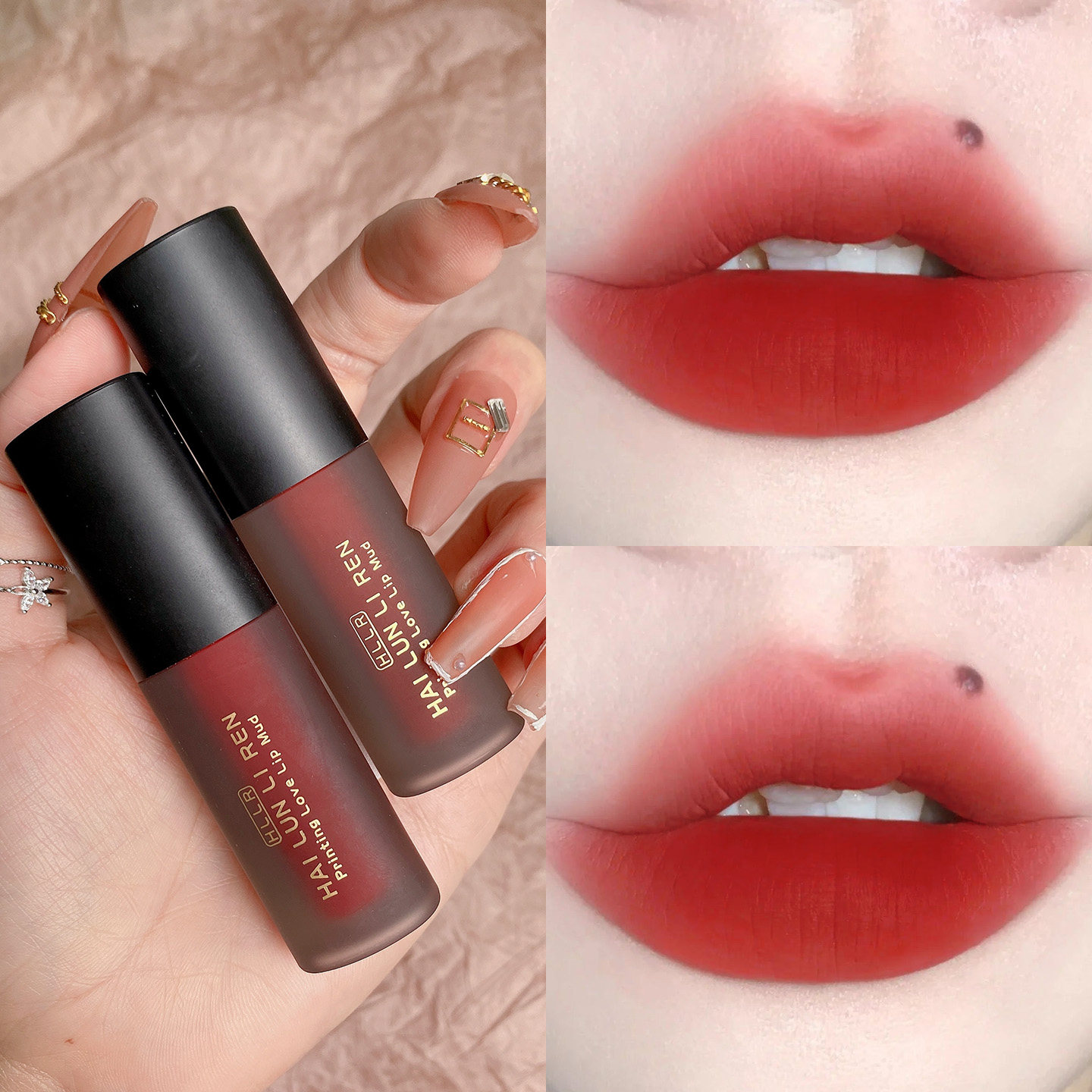 纯欲显白唇釉丝绒哑光雾面不易沾杯掉色学生党伪素颜裸色显白口红