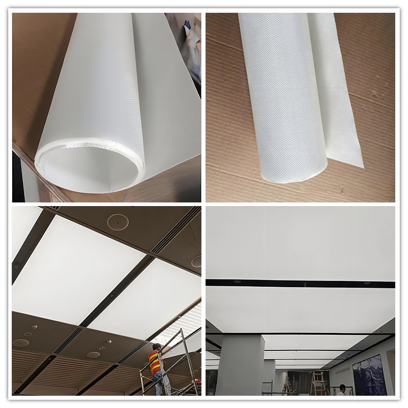A级防火透光膜卡布灯箱软膜天花灯膜阻燃UV拉布工程装饰材料膜