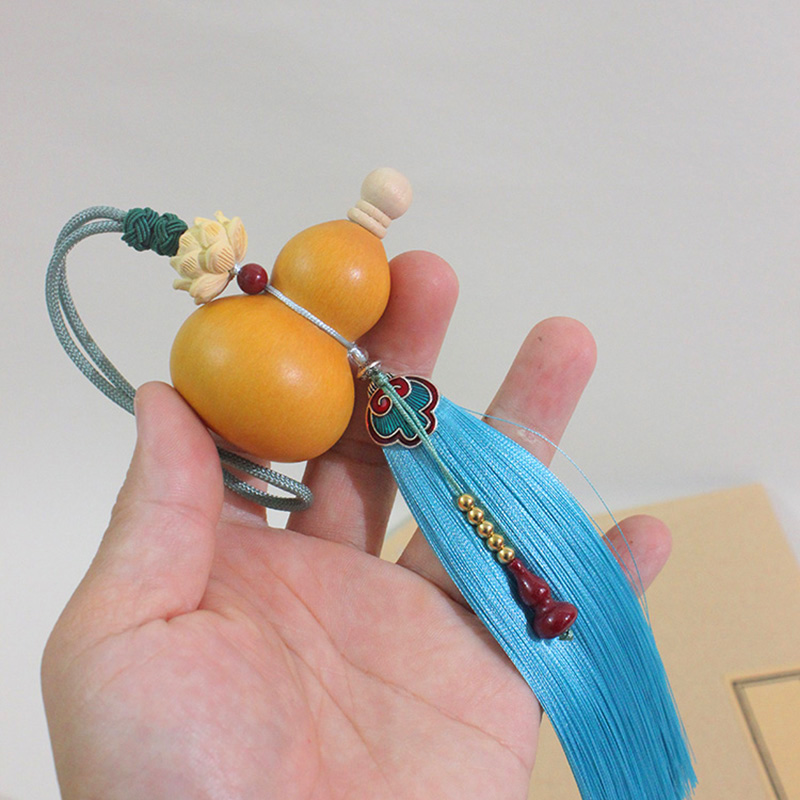 天然小葫芦挂件新款大门对门客厅卧室玄关蓝色流苏莲花朱砂招财挂