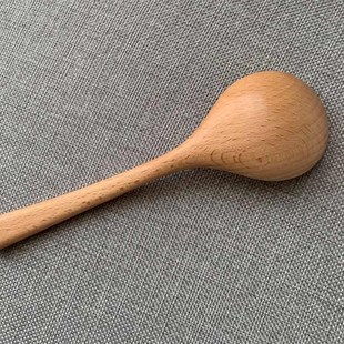 无漆木汤勺日式稀饭勺粥勺分汤勺子家用长柄木勺大号汤羹木质餐具