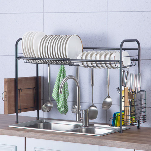 304不锈钢水槽水池放碗架沥水碗架碟架厨具用品黑色厨房收纳置物