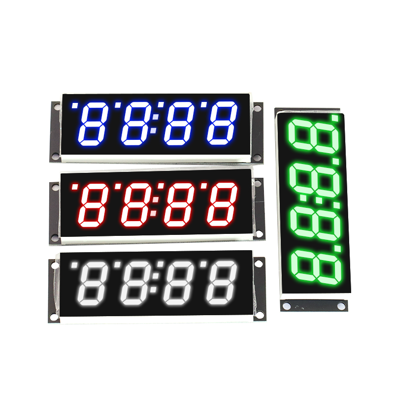TM1650四位数码管显示模块 0.8英寸4位带时间点 2按键 电压3.3-5V