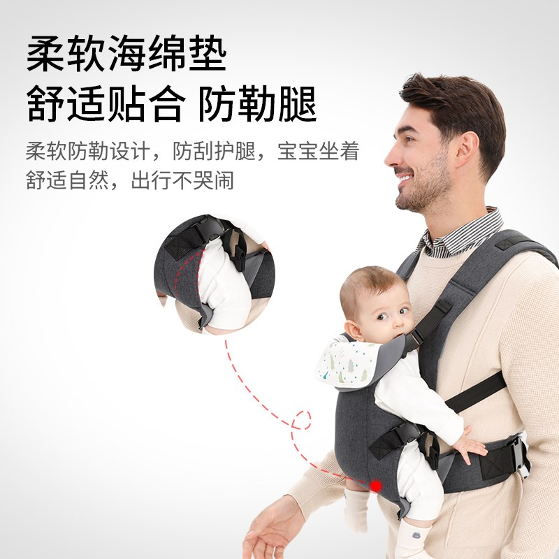 布兜妈妈婴儿背带前抱式新生外出简易多功能宝宝腰凳出门带娃神器