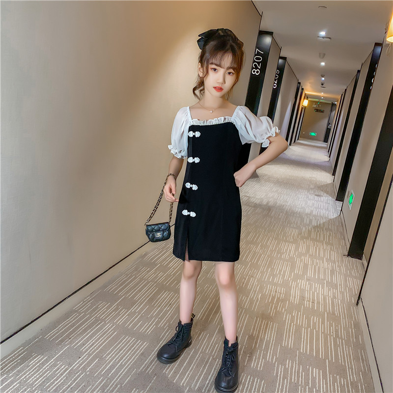 女童旗袍裙子夏装2023年新款中大童洋气公主裙儿童汉服夏季连衣裙