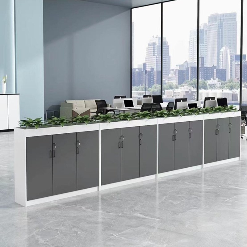 办公室花槽柜矮柜隔断柜带锁文件柜员工桌侧边柜车间围栏柜隔离柜