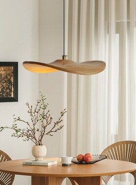 侘寂风吊灯日式实木设计师新中式餐厅吧台茶室楼梯大堂LOFT中国风