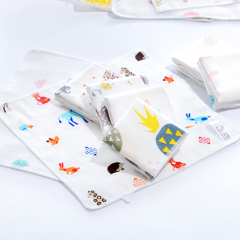 婴儿纱布口水巾宝宝纯棉小方巾新生儿童毛巾纱巾手帕手绢洗脸超软