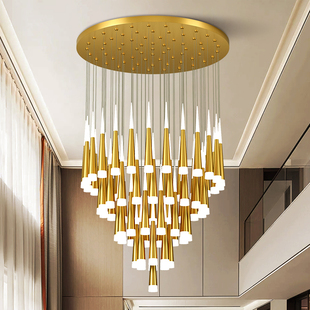 楼梯灯吊灯别墅大厅挑高挑空loft吊灯公寓复式楼客厅大吊灯长吊灯