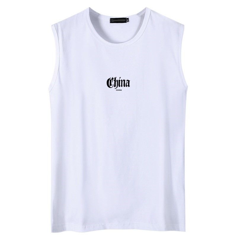 胖子纯棉无袖男t恤 夏季弹力薄款宽松砍袖健身背心加肥大码潮汗衫