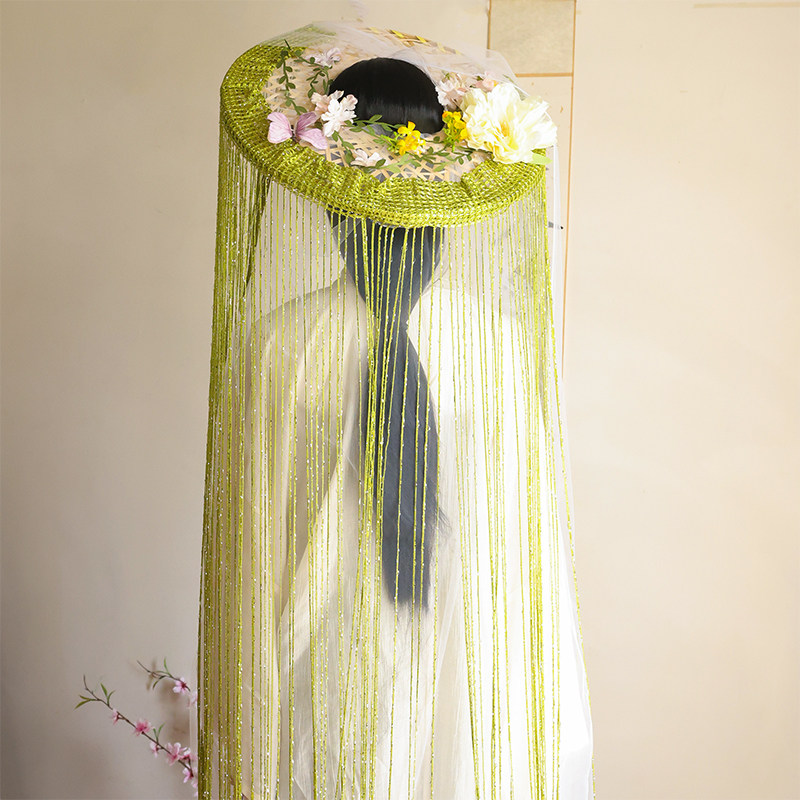 杨柳帷帽古风斗笠汉服配饰女超仙网红氛围复古长尾网纱流苏帽子,饰品/流行首饰/时尚饰品新,发饰,淘宝优惠券,粉丝福利购,淘宝优惠卷