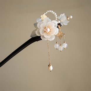 古风汉服头饰发簪盘发簪子黑檀木步摇旗袍日常百搭超仙发饰配饰品