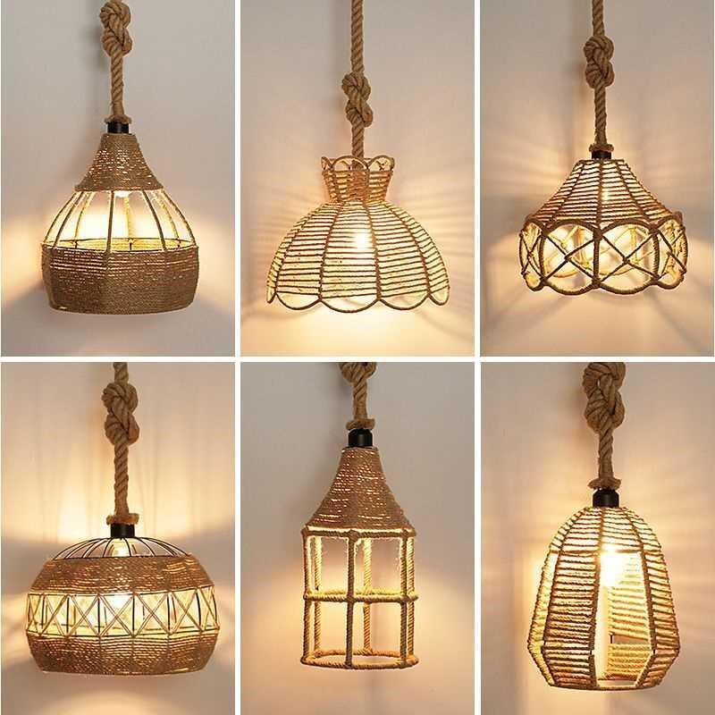 麻绳吊灯饭厅吊灯创意个性网咖酒吧台灯铁艺吊灯服装店铺装饰吊灯