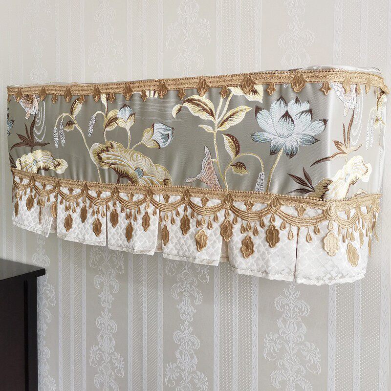 蚕贵人空调罩新中式室内挂机空调防尘罩奢华年年有鱼挂式空调罩