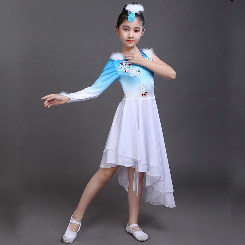 新款舞蹈服儿童振鹭于飞演出服女童古典芭蕾舞女中国古风表演服装