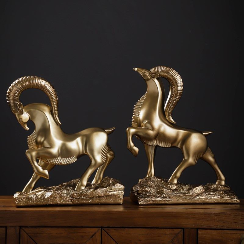 北欧创意领头羊摆件办公室家居客厅酒柜玄关柜装饰品三羊开泰摆设