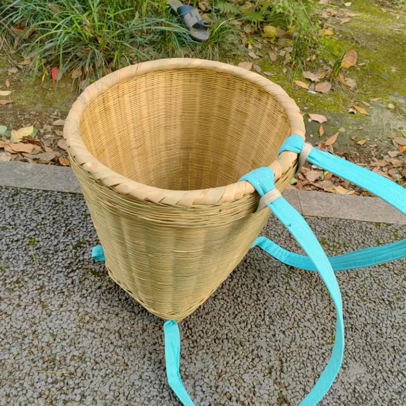 纯手工竹编背篼竹篾背篓竹背筐收纳筐