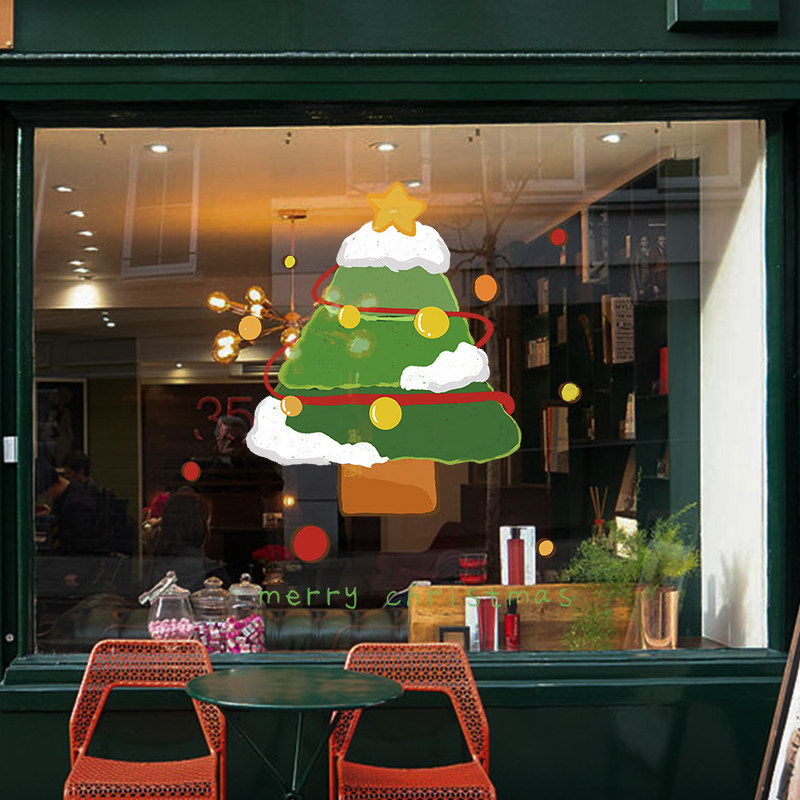 耶诞节装饰静电贴耶诞树场景布置大橱窗玻璃门静电贴纸元旦窗贴画,节庆用品/礼品,圣诞装饰品,淘宝优惠券,粉丝福利购,淘宝优惠卷