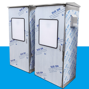 户外防水配电柜不锈钢室外双层门防水配电箱柜带玻璃内门开孔定制