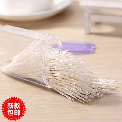 240支*2盒装 家用鱼骨带毛刷胶牙签线超细塑料牙线棒剔牙线牙缝刷