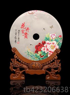 正品然玉石平安扣件客婚厅酒柜天装饰品乔迁新居结送礼商务礼品定