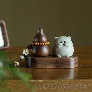 高生肖猪车摆件平安福禄档香汽薰车中载控台办公室桌面家居饰 正品