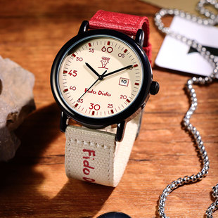 fidodido手表女款 学生初高中考试简约复古腕表学生礼物送女友闺蜜