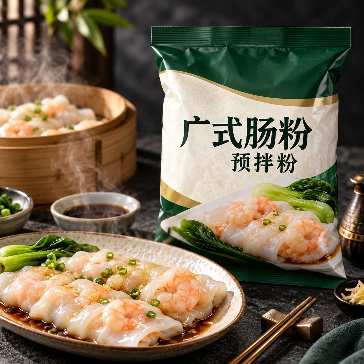 广东肠粉专用粉预拌粉家用粘米粉广式拉肠粉酱汁蒸盘全套工具