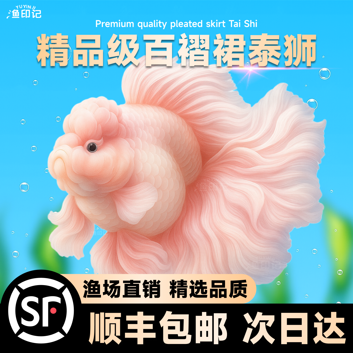 精品百褶粉色樱花泰狮进口金鱼f1观赏鱼苗将军冷水淡水好养观赏鱼