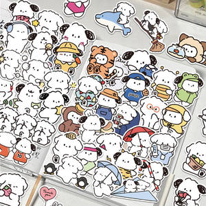 可爱小狗贴纸卡通ins风动物不留胶手账贴画儿童手机平板diy小素材