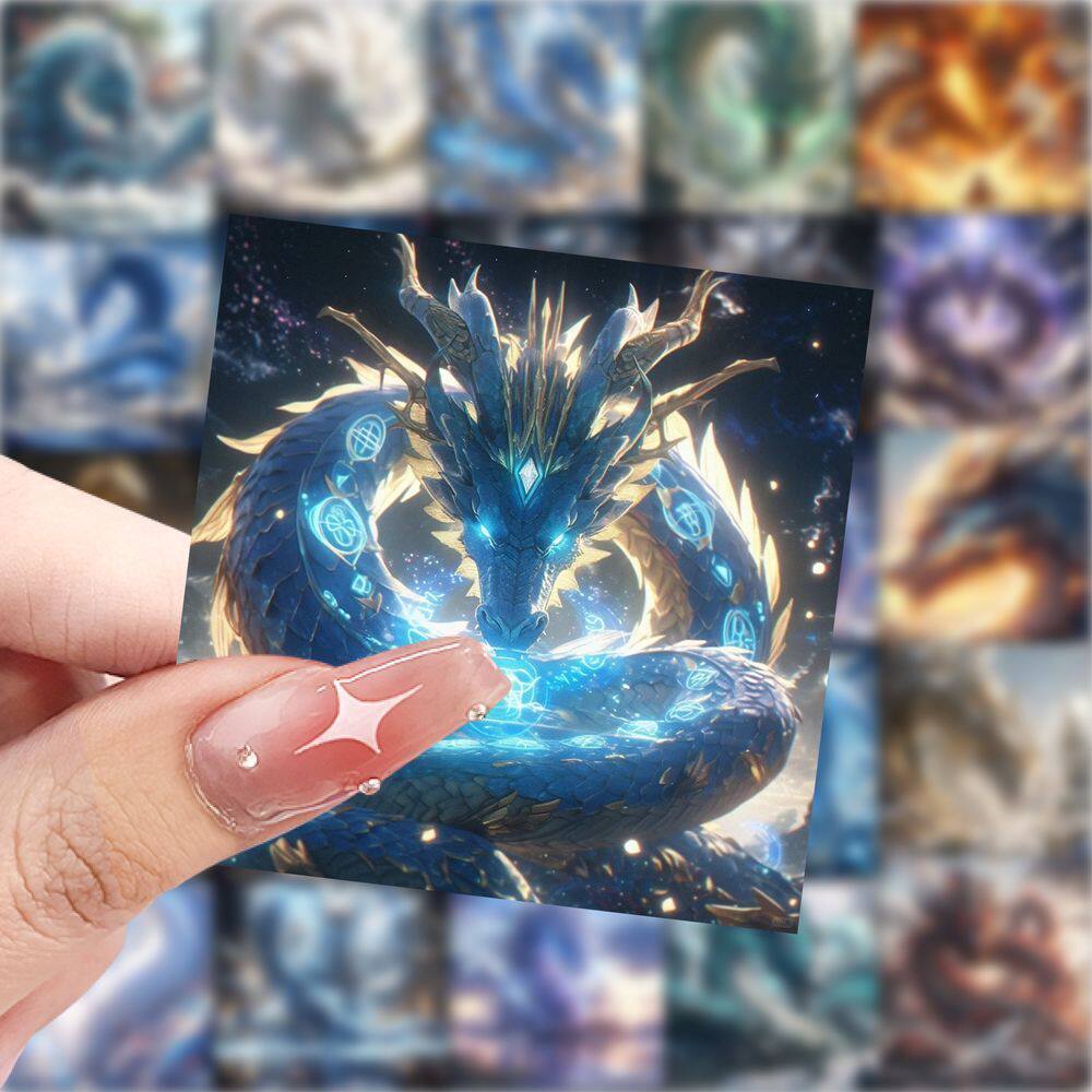 188张中国风龙图腾贴纸霸气生肖龙创意笔记本桌面手账防水diy贴画