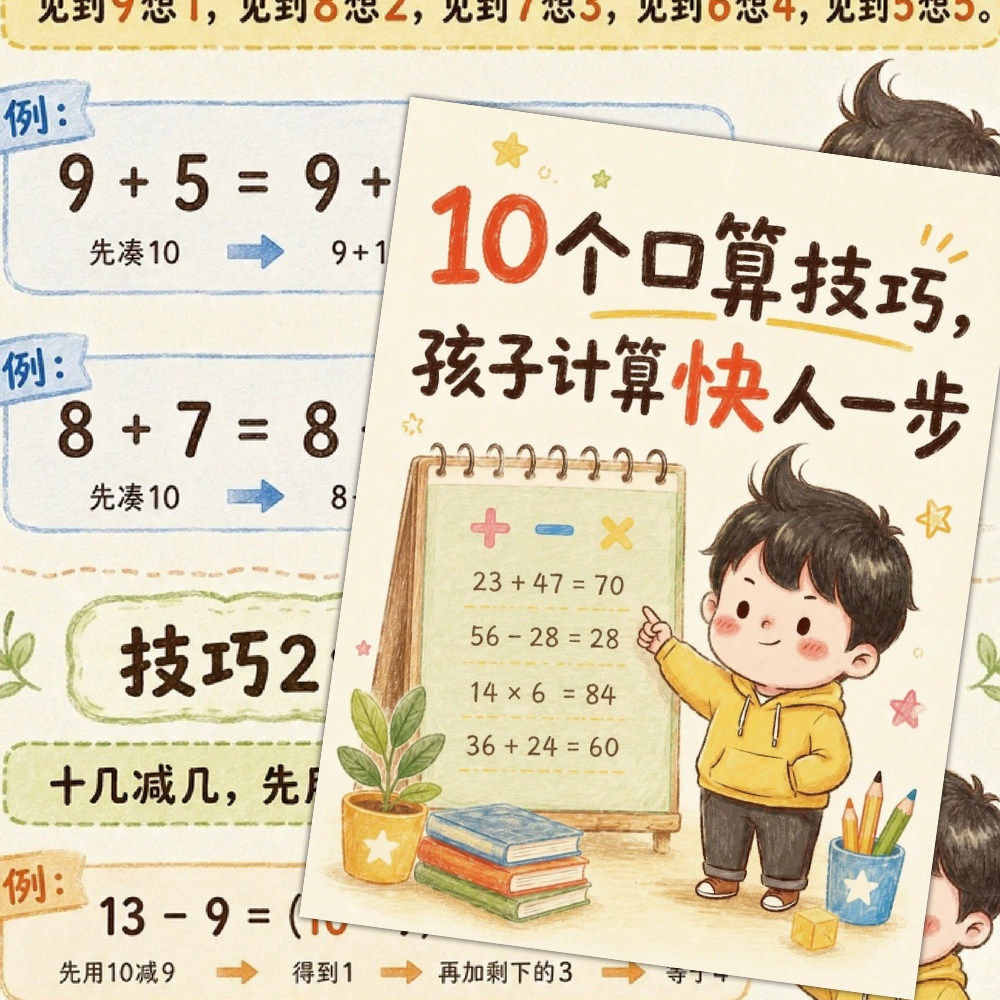 儿童口算启蒙数学益智贴纸