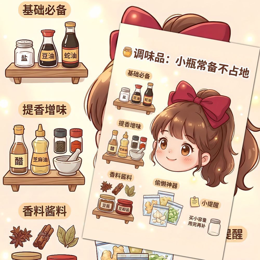 24张独居生活饮食指南防水贴纸