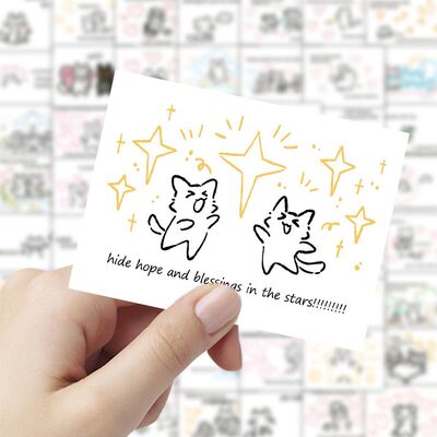 200张ins小猫可爱韩国kitten简约贴纸笔记本手账手机壳笔记本贴画