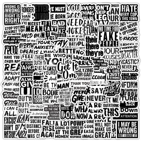 100张励志英文贴纸治愈系