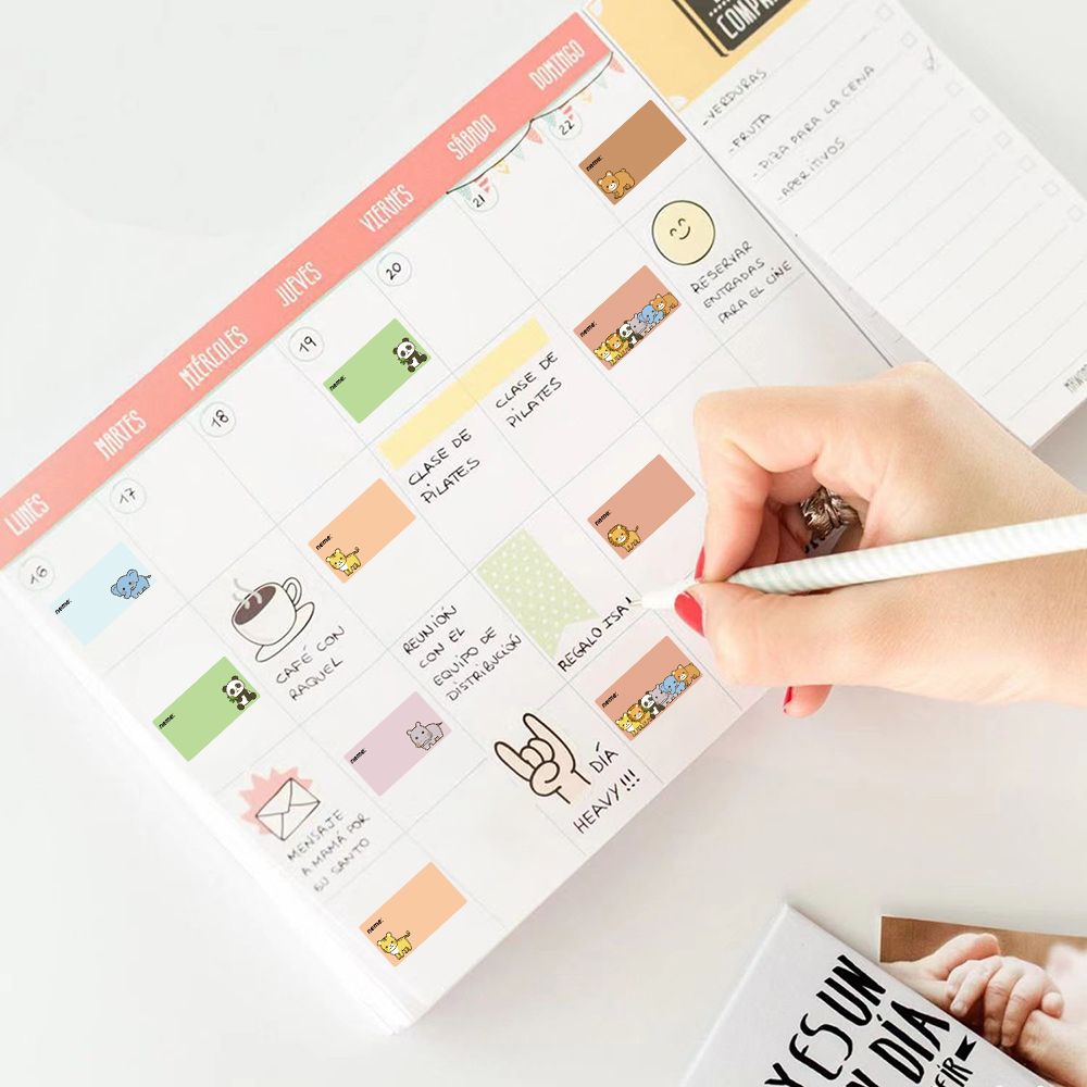 3200贴卡通森林动物姓名贴纸幼儿宝宝中小学生学校老师手写姓名贴