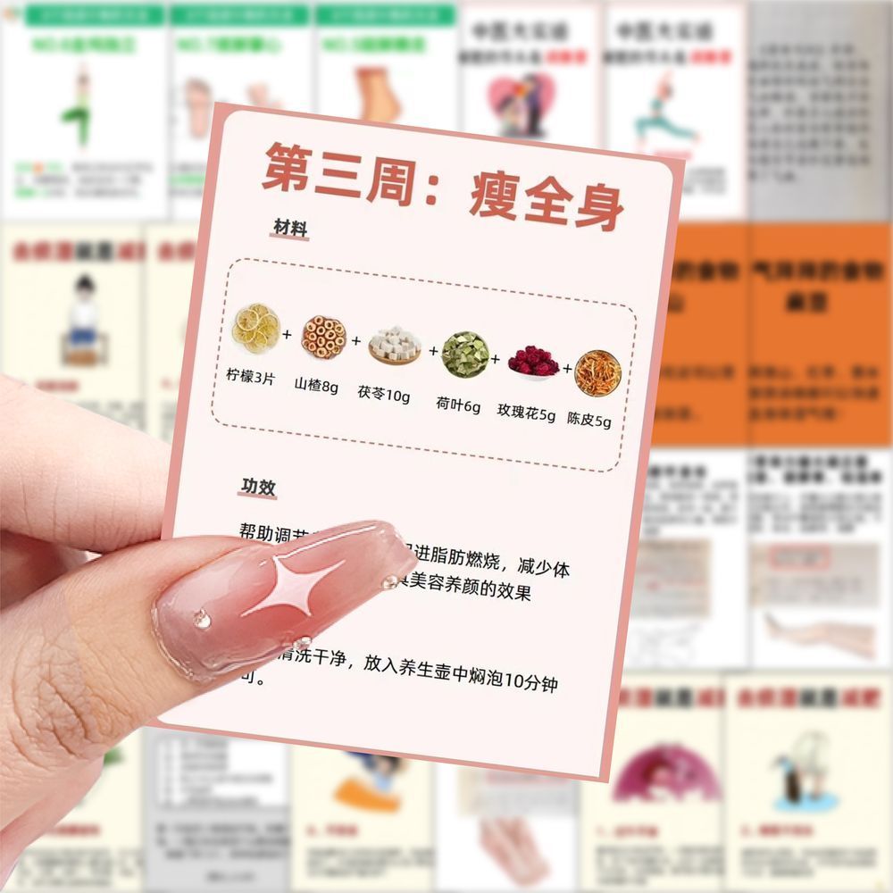 189张中医健康养生减肥贴纸创意养生知识贴画笔记本防水手机装饰