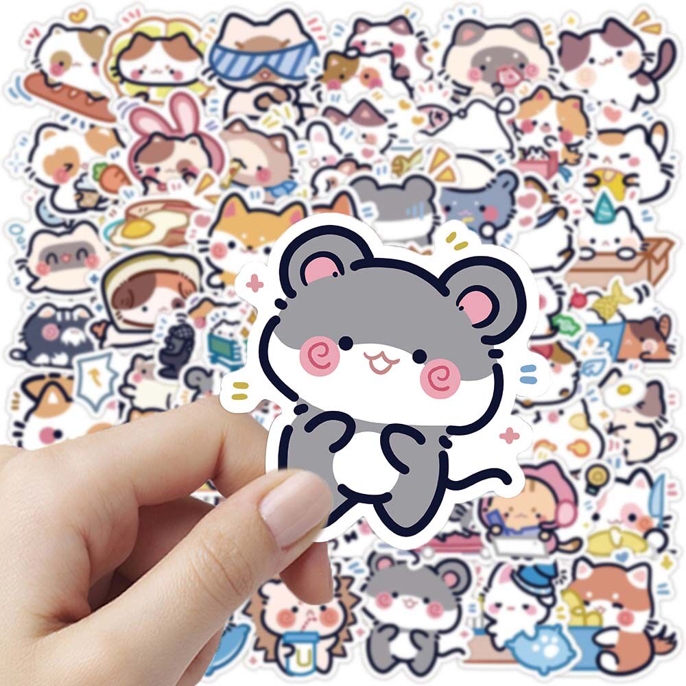 卡通小动物超萌手机笔记本贴画纸