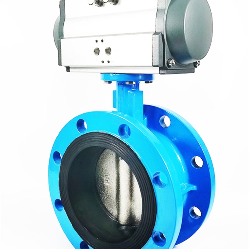 气动法兰式蝶阀D641X-16Q铸铁 不锈钢DNA50 65 80 100 150 250 30