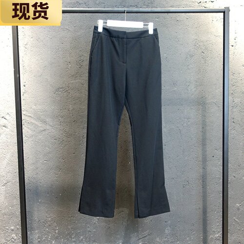 【现货】裤子女新款高腰垂感阔腿裤显瘦百搭黑色开衩喇叭裤