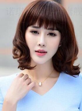 假发女中长卷发短发卷发大波浪锁骨发梨花头蓬松自然头套女假发套